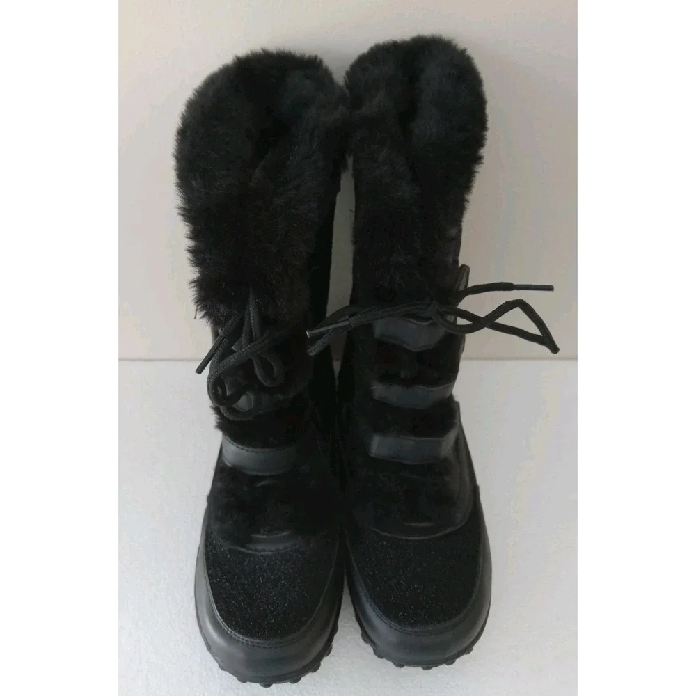 U.S. Polo Assn. Black Kids Girls Youth Winter Snow Boots Size 3Y width M